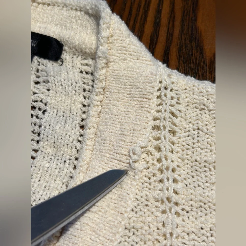 J. Crew Point Sur open‎ knit cardigan women’s XS boxy cream coastal cowgirl boho